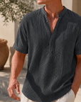 Mivanity Beach Wear Band Collar Shirts
