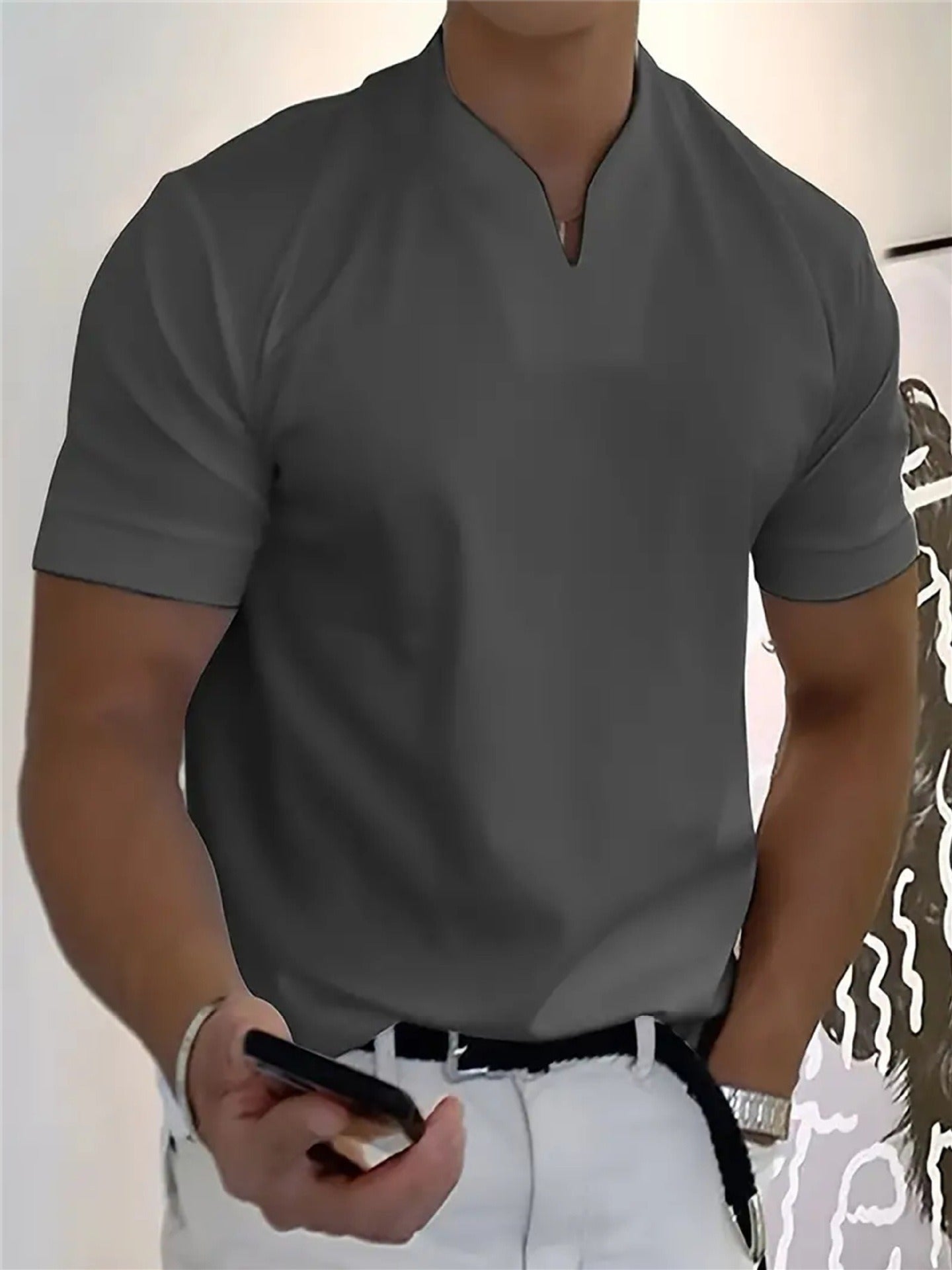 Men’s V-Neck Performance T-Shirt – Slim Fit, Breathable &amp; All-Day Comfort