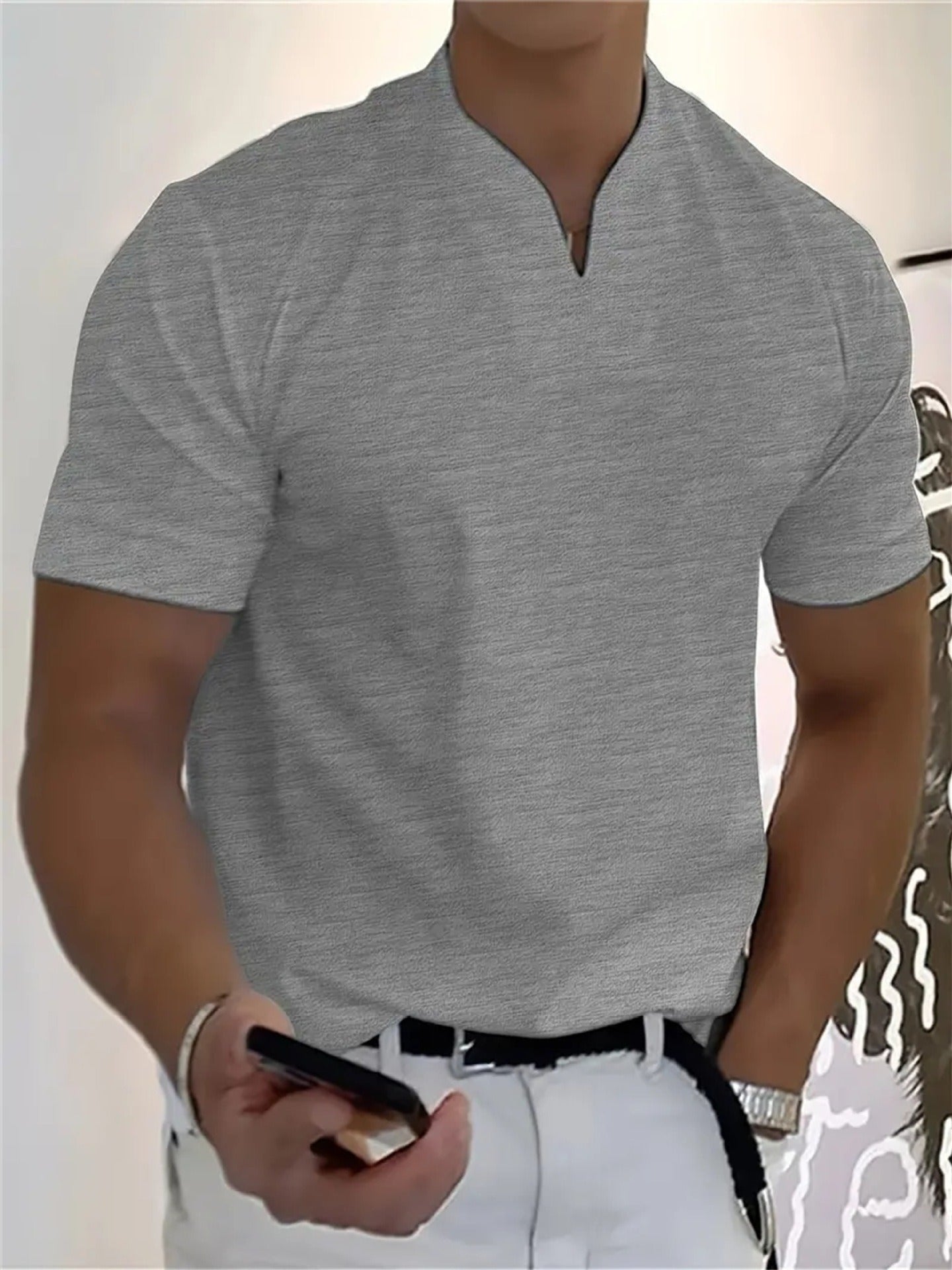 Men’s V-Neck Performance T-Shirt – Slim Fit, Breathable &amp; All-Day Comfort