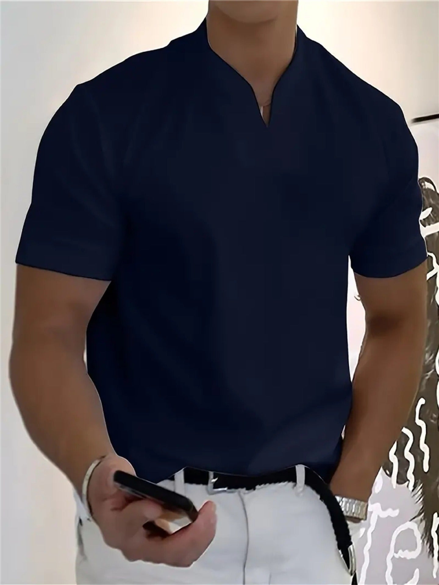 Men’s V-Neck Performance T-Shirt – Slim Fit, Breathable &amp; All-Day Comfort