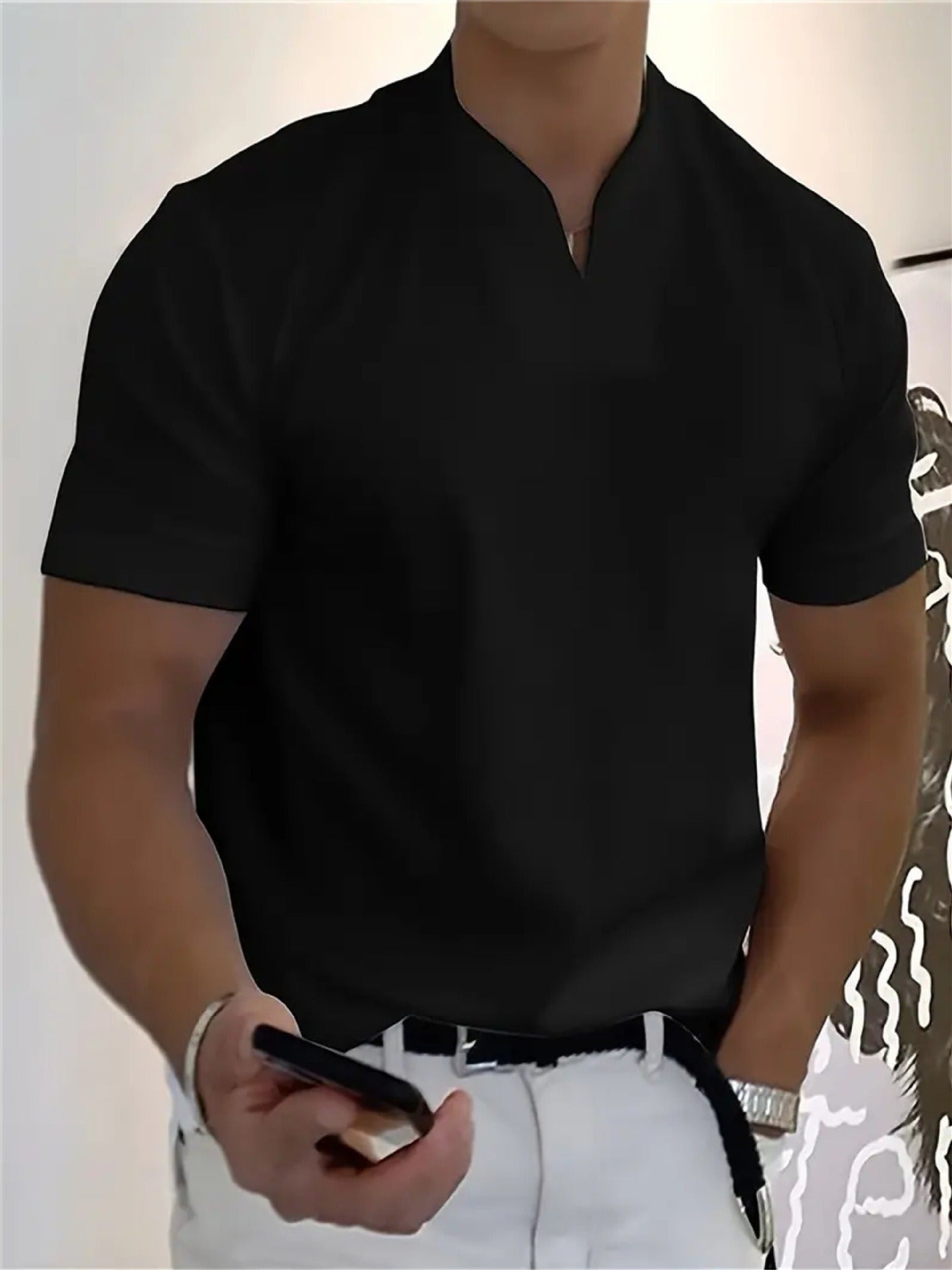 Men’s V-Neck Performance T-Shirt – Slim Fit, Breathable &amp; All-Day Comfort