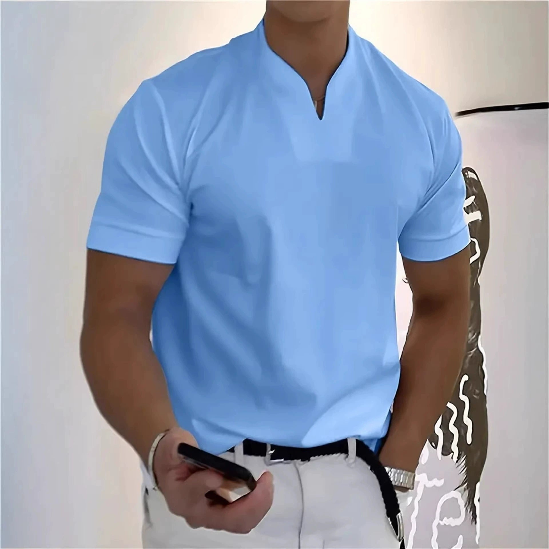 Men’s V-Neck Performance T-Shirt – Slim Fit, Breathable &amp; All-Day Comfort