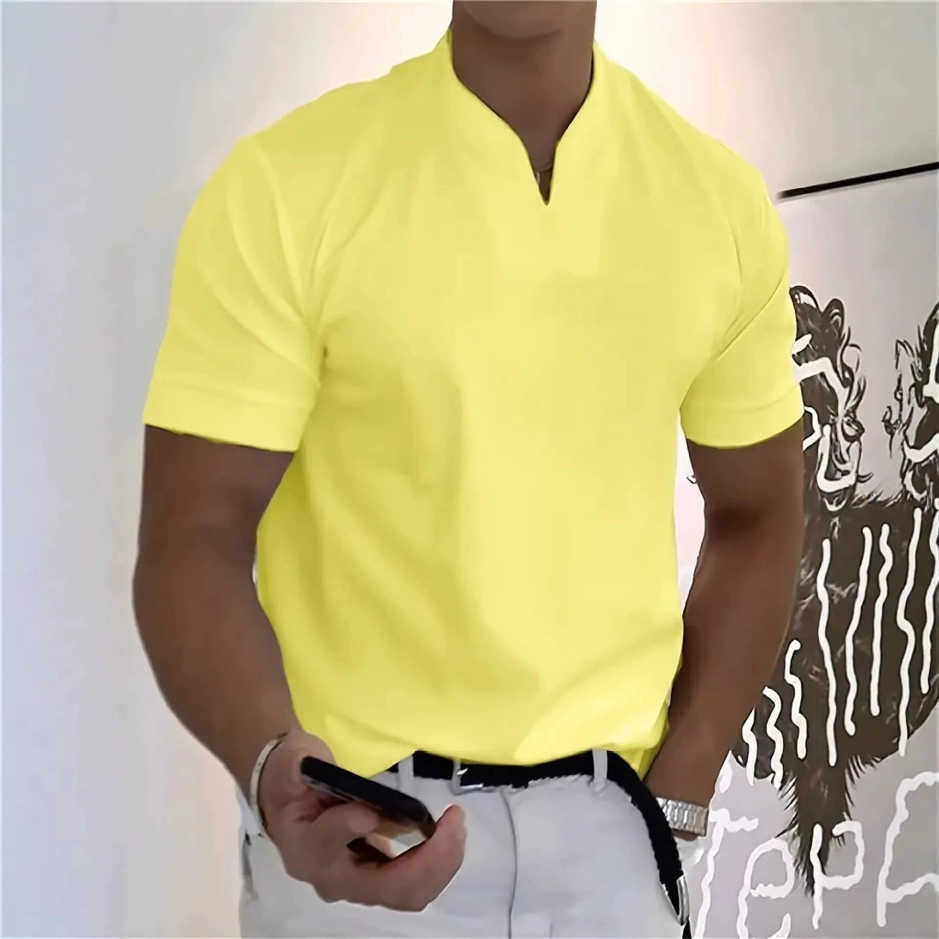 Men’s V-Neck Performance T-Shirt – Slim Fit, Breathable &amp; All-Day Comfort